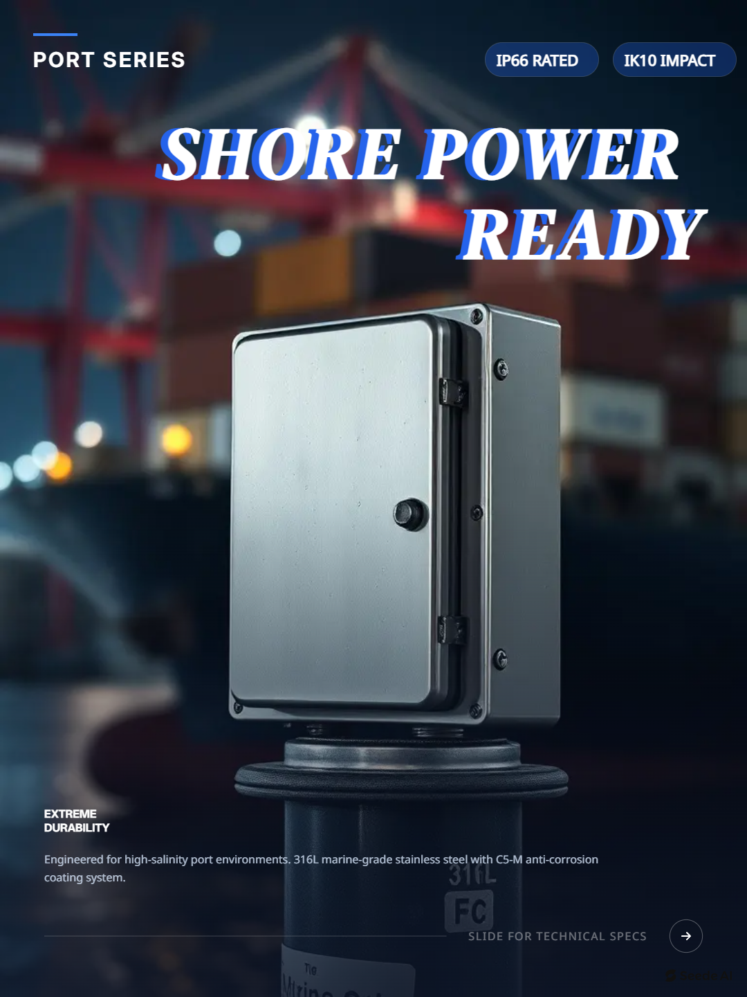 Wharf shore power matching: Sa high salt spray at high humidity environment, nasaan ang anti-corrosion limit ng stainless steel distribution box?